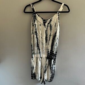 RAGA Black and White Tie-Dye Romper